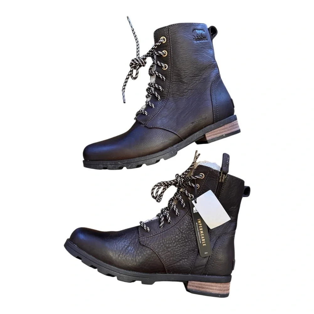 Sorel Women's Emelie Short Lace Cozy Leather Boot- Waterproof NWT - Picture 10 of 11